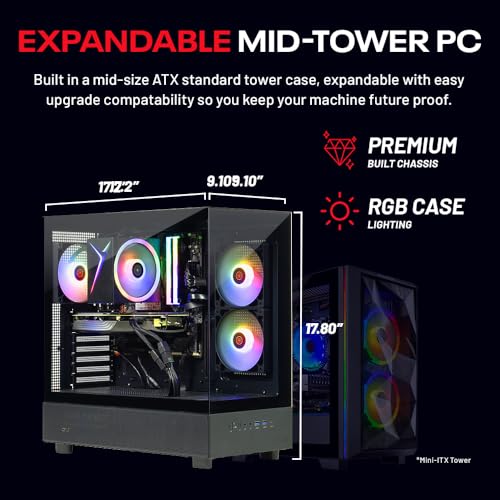 Skytech Gaming Azure 3 Desktop PC, Ryzen 7 9700X, RTX 5060, 32GB DDR5, 1TB SSD, Win 11 T224180