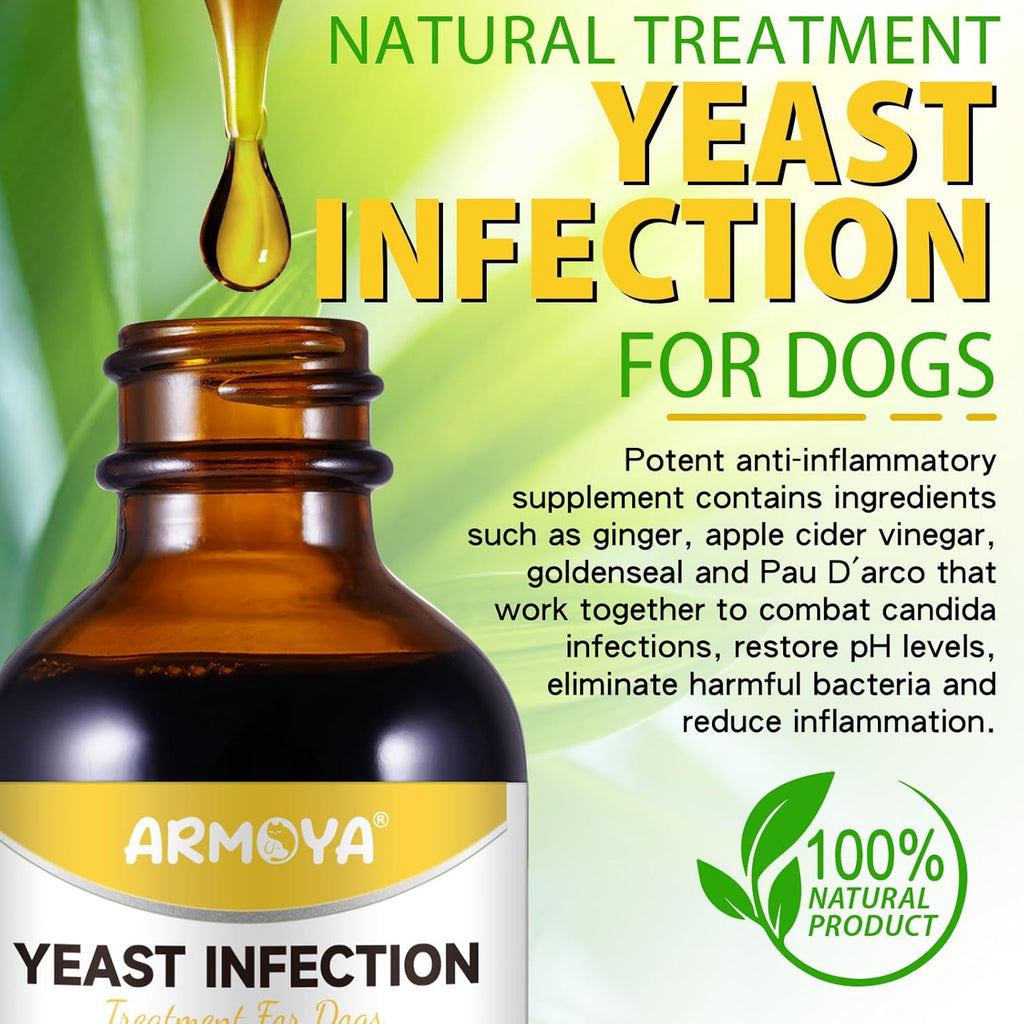 Natural Yeast Infection Treatment for Dogs - Ear Infection & Itch Relief, 2 fl oz G3924
