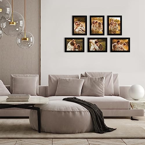 Egofine 8x10 Picture Frames Set of 6, Solid Wood with Plexiglass, White T6319