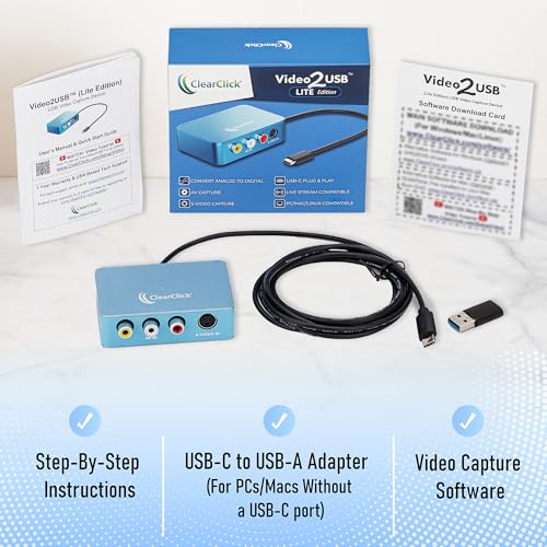 ClearClick Video to USB Lite - USB Audio Video Capture Device L888902