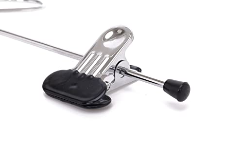 6 Pack Heavy Duty Metal Pants Hangers with Adjustable Clips, Chrome Z637372