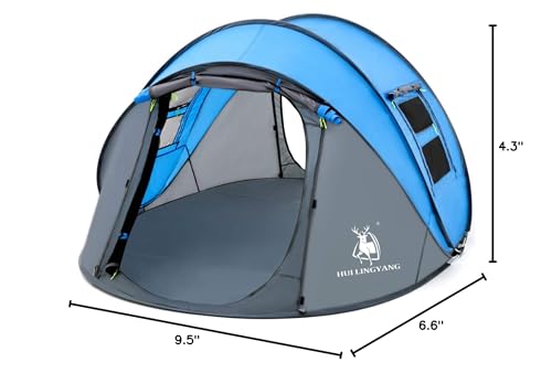 4 Person Pop Up Tent Waterproof Automatic Setup for Camping E652949