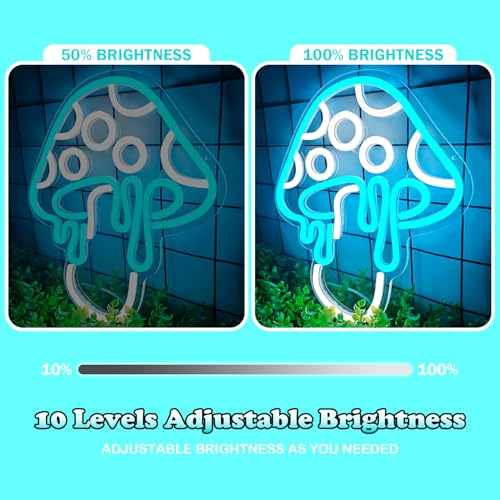 Mushroom Neon Sign Dimmable LED Night Light Wall Art for Bedroom Decor O27662