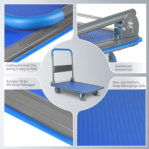 Foldable Push Cart Dolly 330 lbs Capacity Heavy Duty N9648