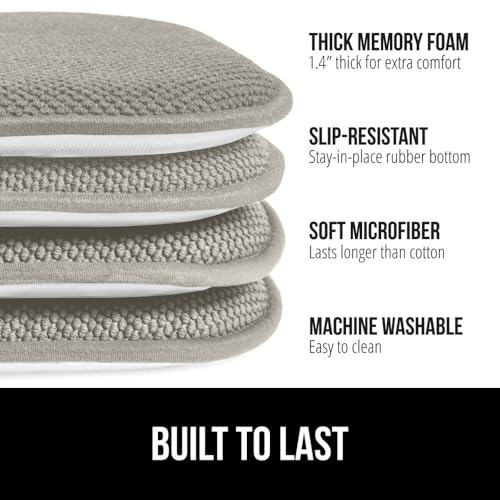 GORILLA GRIP Slip Resistant Chair Cushions, Memory Foam, Set of 2, Beige W525