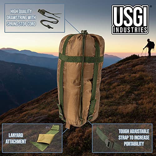 USGI Industries Camp-Shield Adventure Blanket Water Resistant Lightweight with Compression Sack Arctic Blue R751440