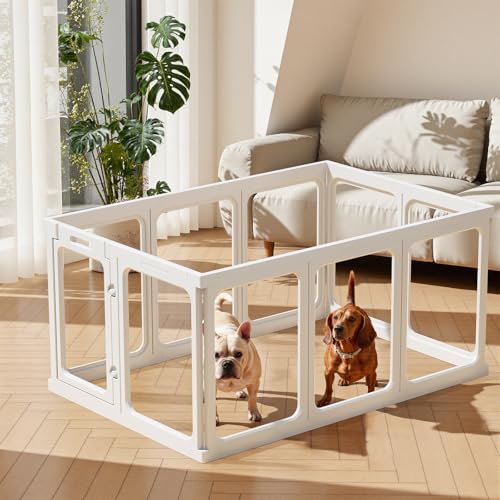 Clear Acrylic Dog Playpen 24" H Indoor Pet Fence for Puppy Small Dog Rabbit Cat R696