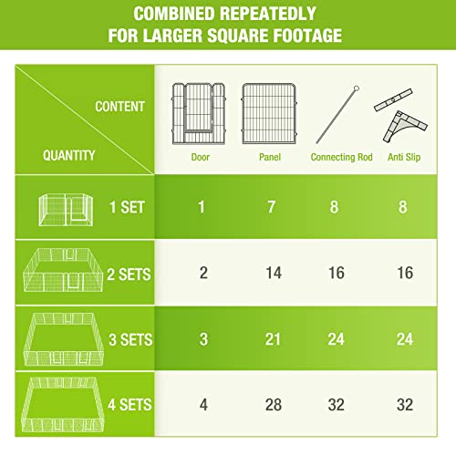 8 Panels Dog Playpen Heavy Duty Portable Indoor Outdoor Fence X710