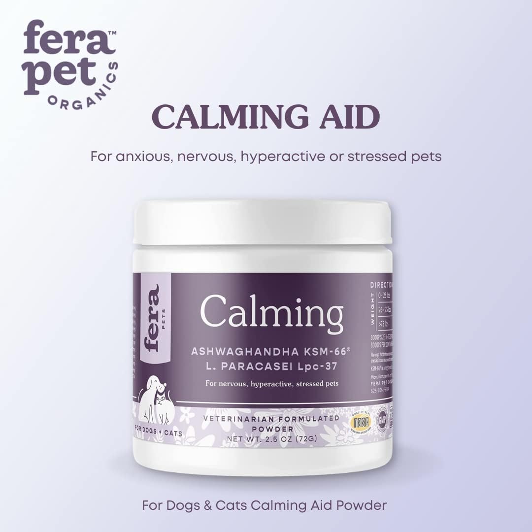 Fera Pets Calming Supplement for Dogs & Cats, Vet Created, GABA & Ashwagandha, 60 Scoops W32394
