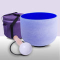 432Hz Perfect Pitch G Note Throat Chakra Blue Colored Frosted Quartz Crystal Singing Bowl 10 inch with Heavy Duty Case Bag mallet & o-ring included