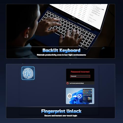 15.6" FHD IPS Laptop, 8GB RAM 128GB SSD, 13th Gen Intel N150 P450
