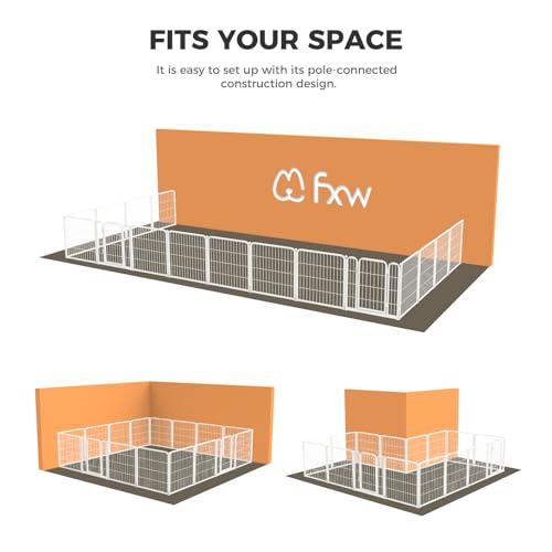 FXW Homeplus Dog Playpen 40" Height for Large Dogs, White M84616