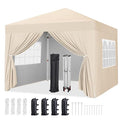 Yaheetech 10x10 Pop Up Canopy with 4 Removable Sidewalls, White F109731