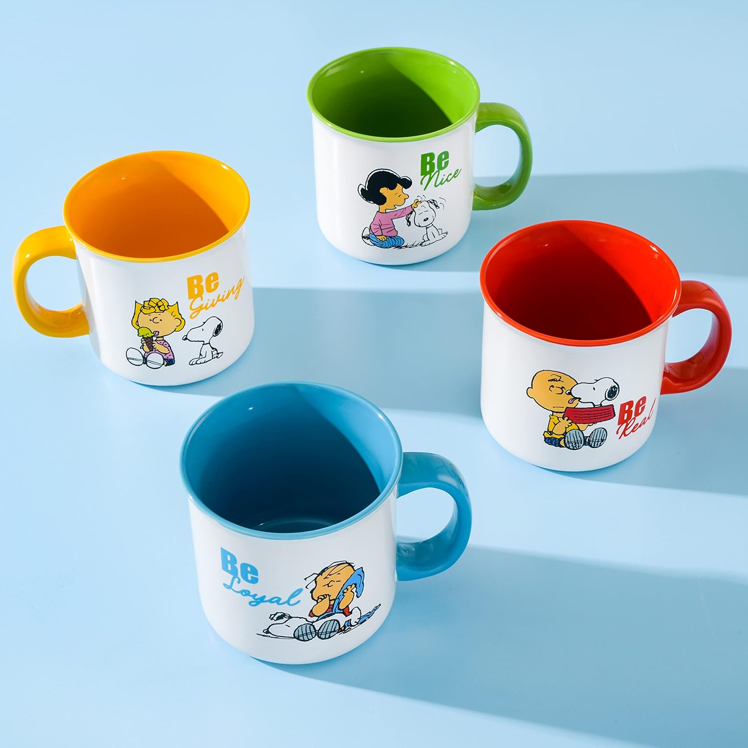 Snoopy Gentle Reminders Camper 21oz Stoneware Mugs, 4-Pack A32066