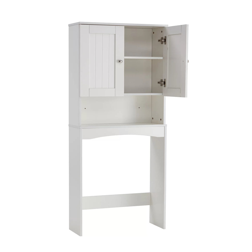 Over The Toilet Bathroom Shelf Cabinet Organizer, White O7151