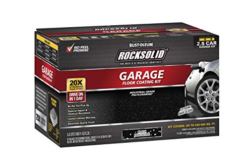 Rust-Oleum RockSolid Polycuramine Garage Floor Coating, 2.5 Car Kit, High Gloss Gray F2688