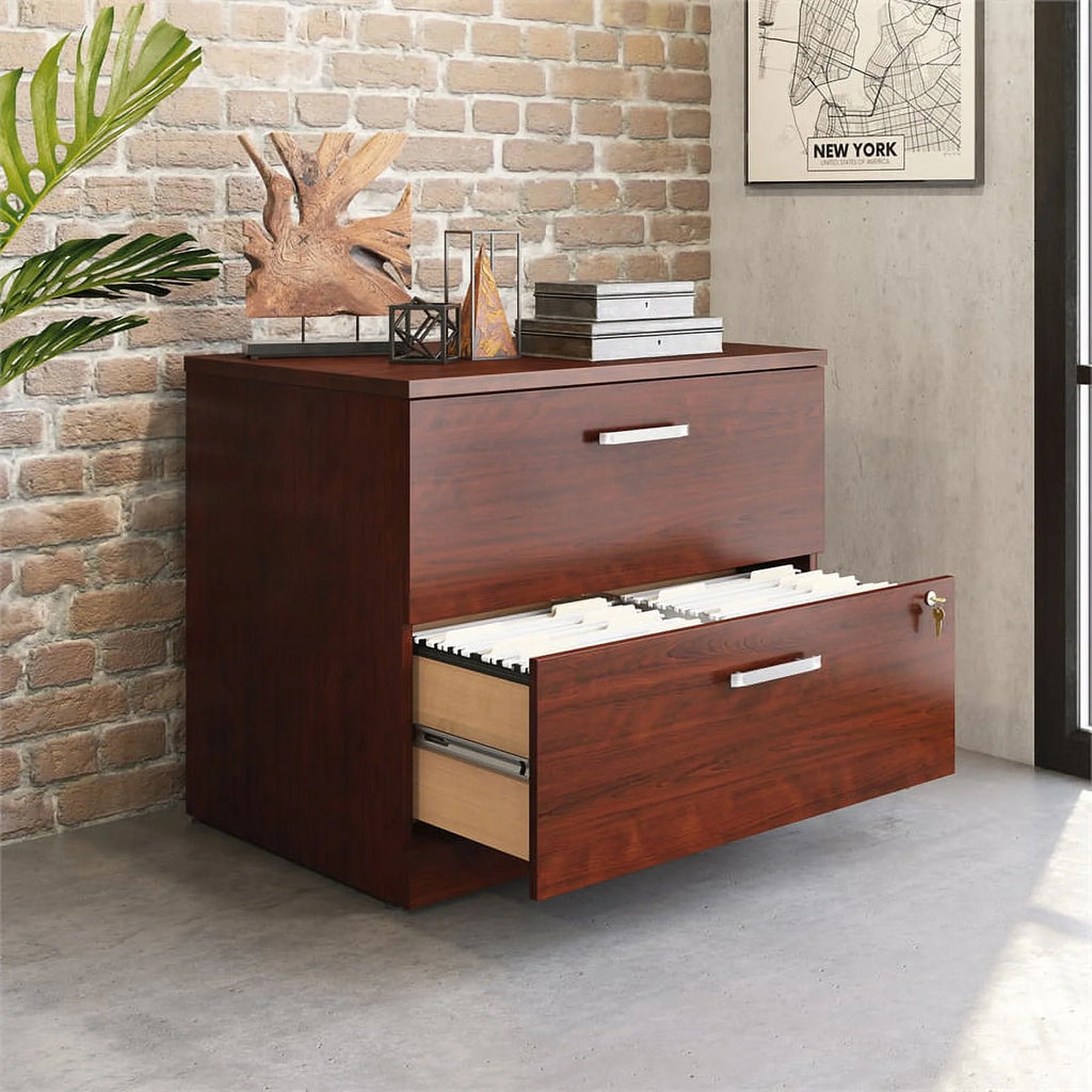 Pemberly Row Lateral Filing Cabinet, Engineered Wood, Classic Cherry K7659