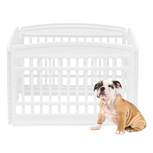 IRIS USA Dog Playpen, 8-Panel 24" Pet Playpen, Puppy Playpen, Indoor/Outdoor Dog Pen, 63 x 63 x 34, Foldable, Customizable, Black