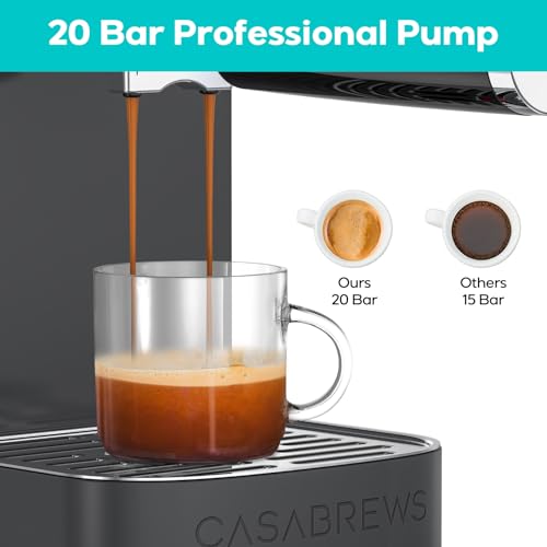 CASABREWS 3700 Essential Espresso Machine 20 Bar, Stainless Steel, Silver D8468