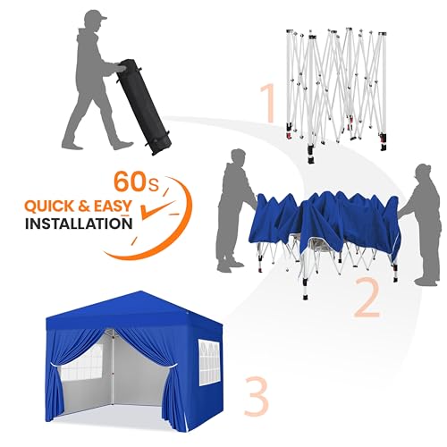 Yaheetech 10x10 Pop Up Canopy with 4 Removable Sidewalls, White F109731