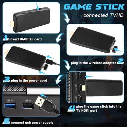M8 Wireless Retro Gaming Console with 20000+ Games, 4K HDMI Output C762063