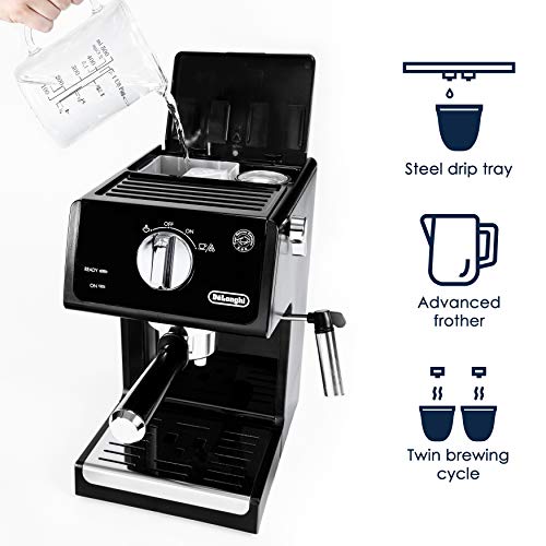 De'Longhi 15 Bar Pump Espresso and Cappuccino Machine, Stainless Steel, ECP3630 D87990