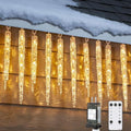 Icicle Lights for Outside with Remote, 30ft 150 LED, Cool White X82678
