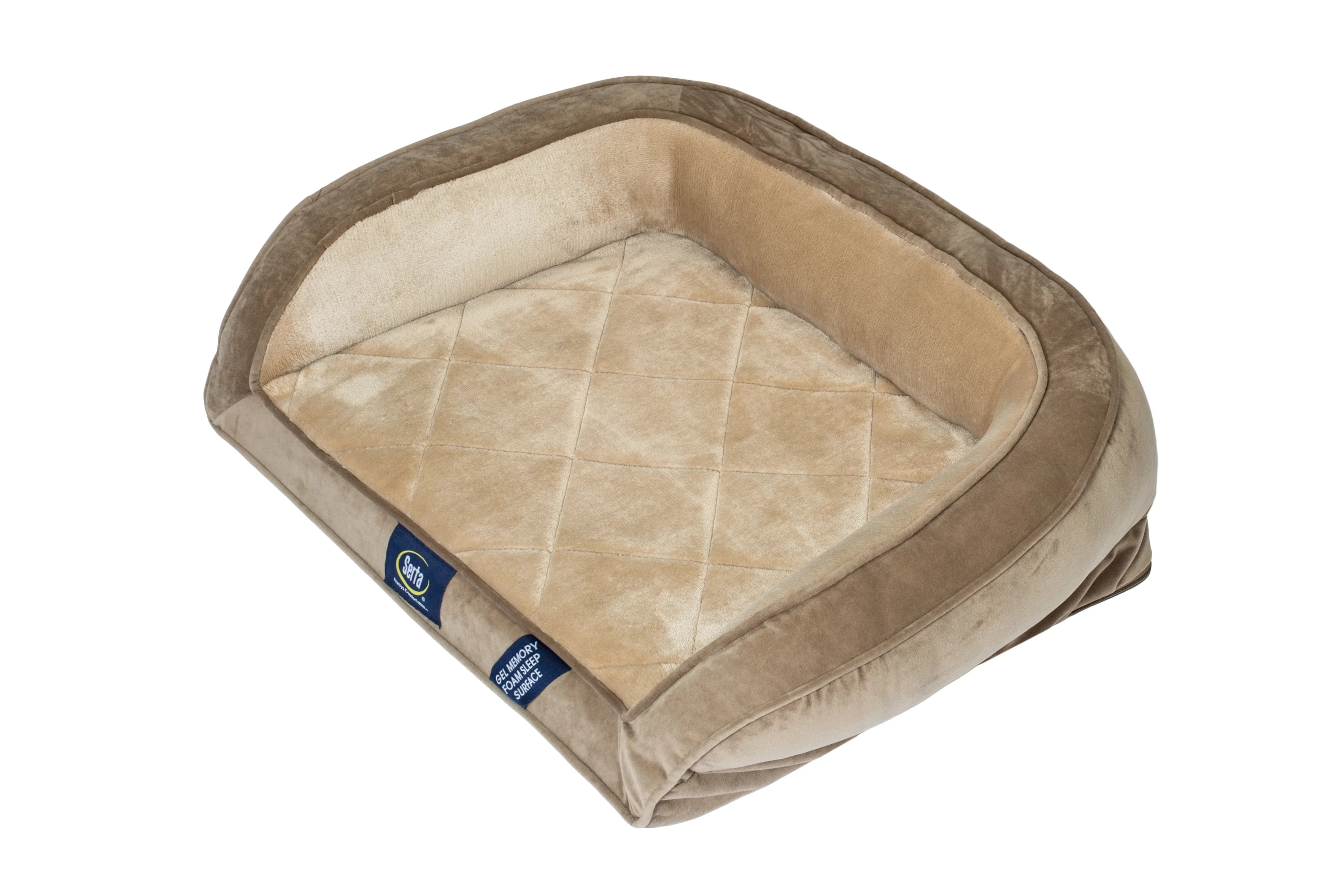 Serta Gel Memory Foam Ortho Dog Bed, Small Brown I2886