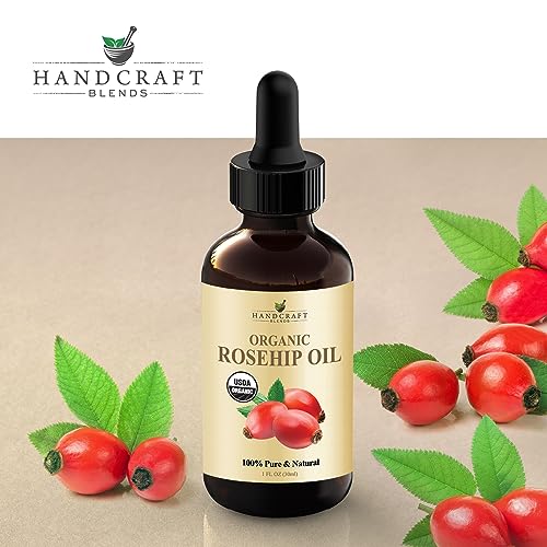 Handcraft Blends Organic Rosehip Oil - 4 Fl Oz - Pure and Natural for Face, Skin and Hair L39918