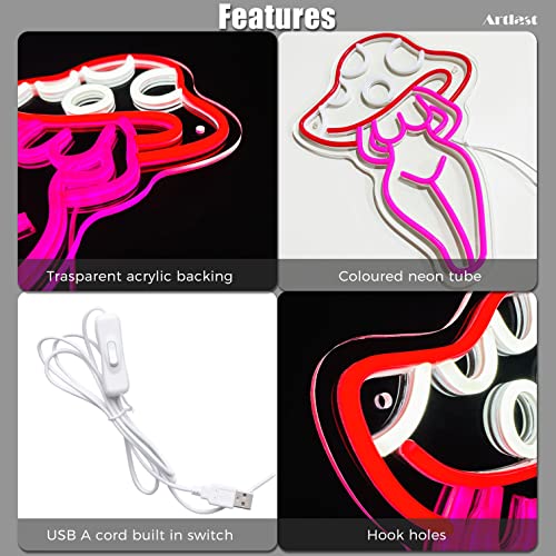 Lady Mushroom Neon Light LED USB Sign for Bedroom Wall Decor K854110