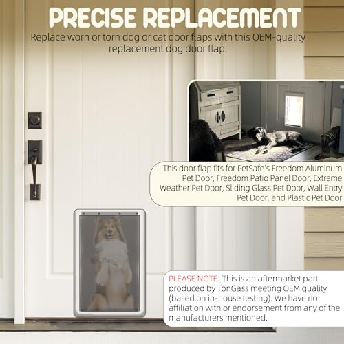 TonGass 2-Pack Dog Door Flap Replacement for PetSafe Freedom PAC11-11039, Large Magnetic Closure A4582