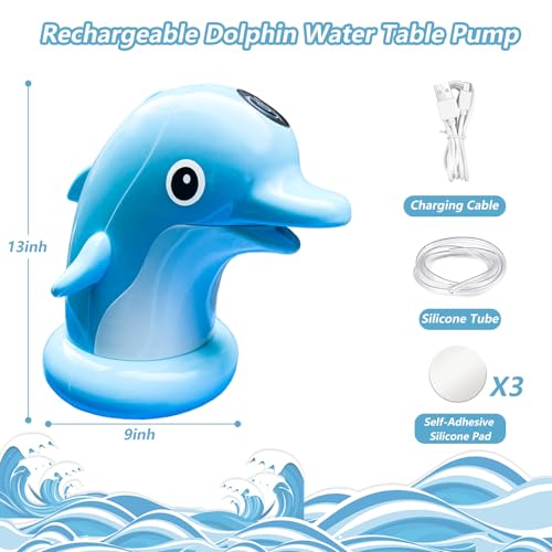 Kids Water Table Cover Outdoor Play Heavy-Duty 600D Waterproof Blue Q47935