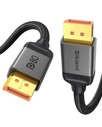 Silkland 80Gbps DisplayPort Cable 2.1 6.6FT VESA Certified 8K@240Hz HDR E3447