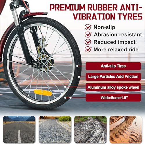 MOOITZ Adult Tricycle 20 Inch 3-Wheel Low Step-Through Cruiser Bike with Baskets X437