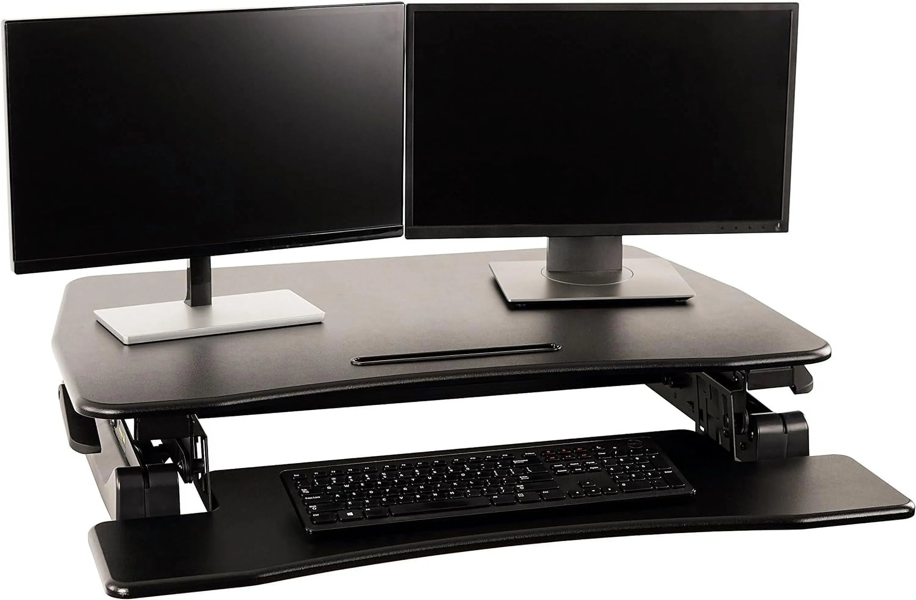 Standing Desk Converter 35 Inches - Height Adjustable Sit Stand Desk Riser for Dual Monitors, Black L322093
