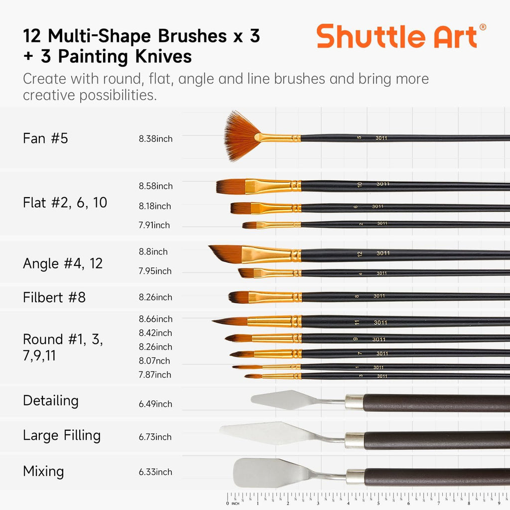 Shuttle Art 168 Pcs Artist Painting Set with Easels, Canvas, Brushes and Art Supplies W345