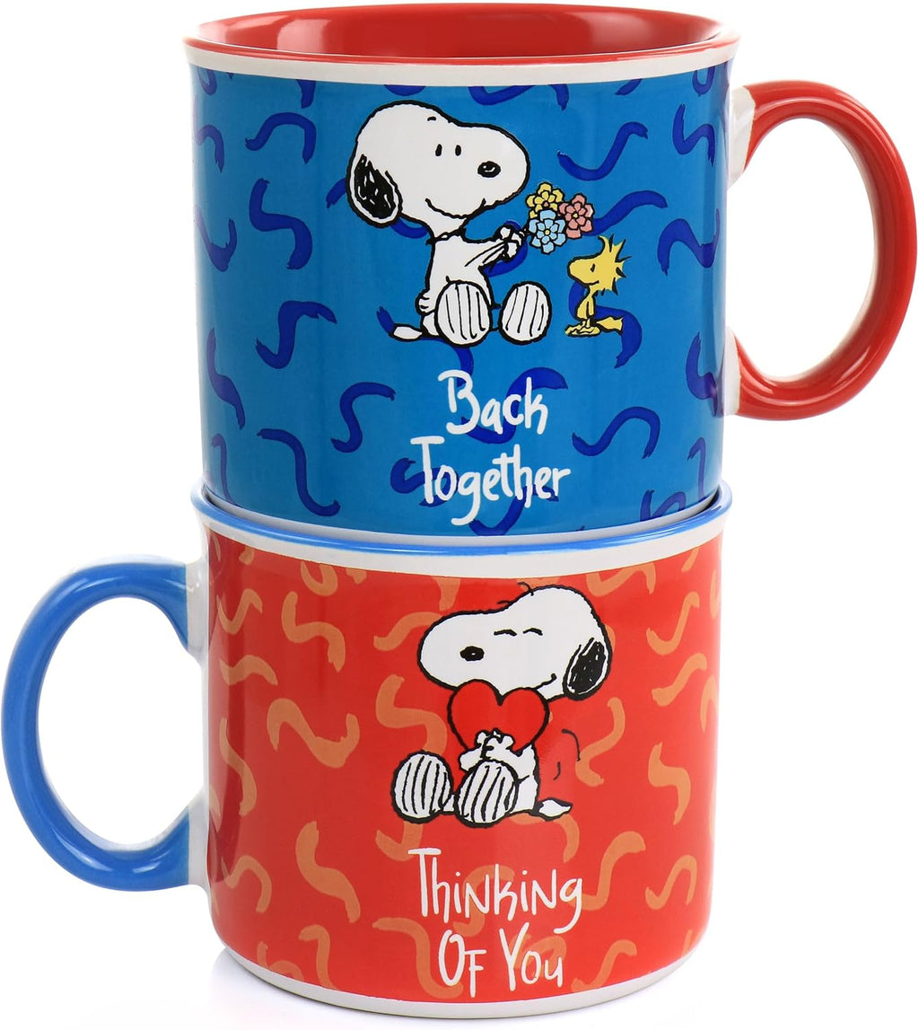 Gibson Peanuts Snoopy Songs 4-Piece 21oz Stoneware Mug Set K835