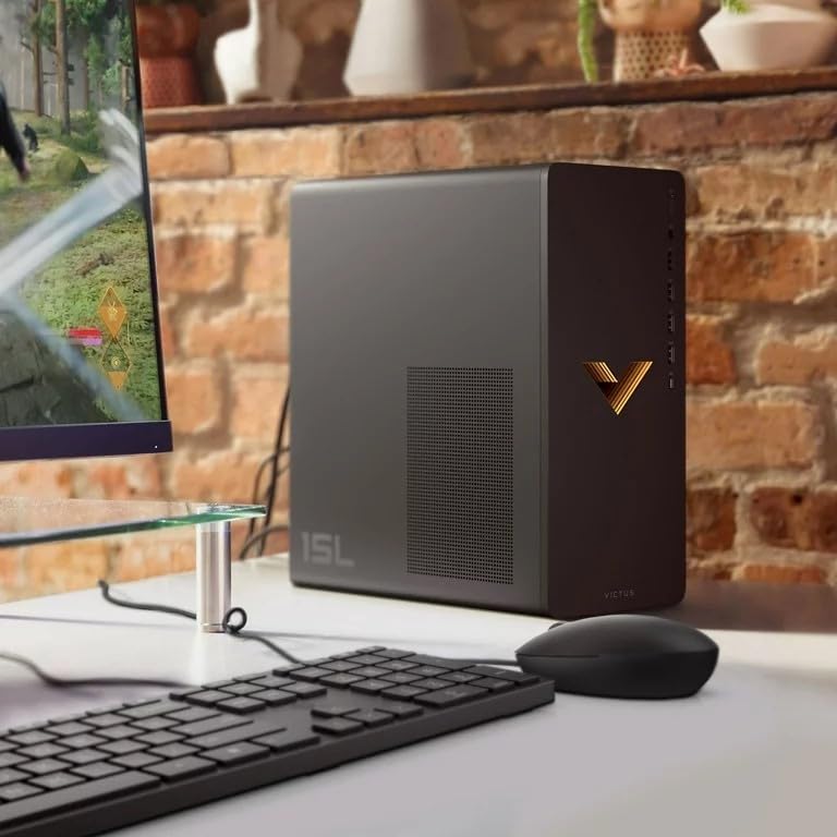 HP Victus 15L Gaming Desktop PC, AMD Ryzen 5600G, 16GB RAM, 512GB SSD, RX6400, Win 11 Home R340