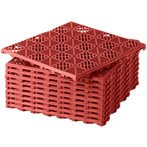 Sets of 10 Interlocking Patio or Walkway Tiles - Terra Cotta