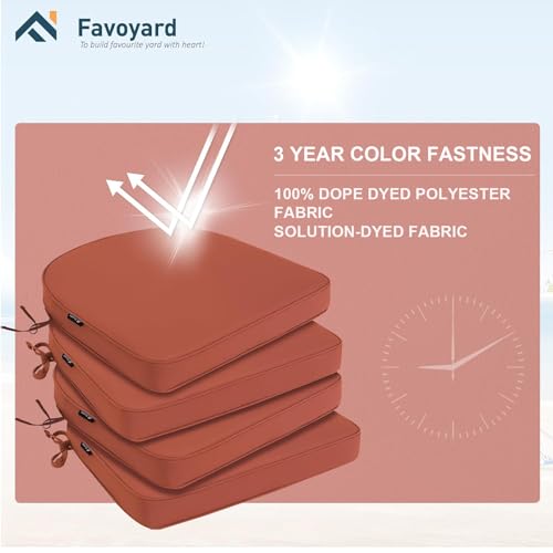 Favoyard Outdoor Chair Cushions 19"x19"x2" Set of 4 Waterproof U573530