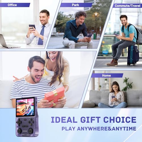 Kinhank K36 Retro Handheld Game Console with 9000+ Games, 64GB TF Card, 3.5 Inch IPS Screen (Black) U2328