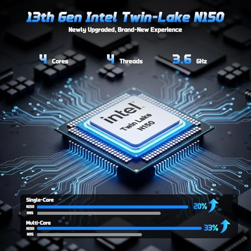 15.6" FHD IPS Laptop, 8GB RAM 128GB SSD, 13th Gen Intel N150 P450