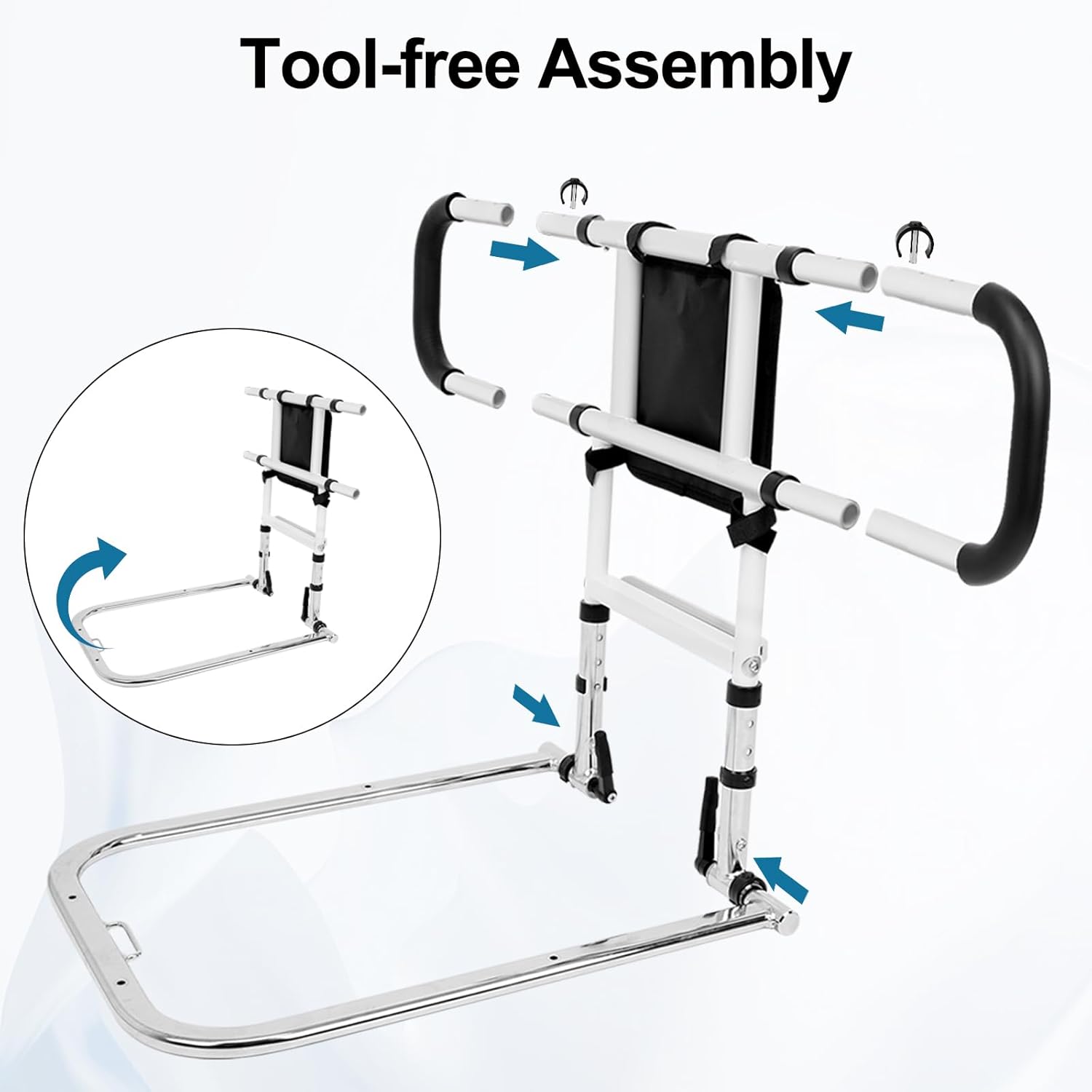 Hotodeal Bed Rail for Elderly Adults Safety with Adjustable Height & Motion Light U167