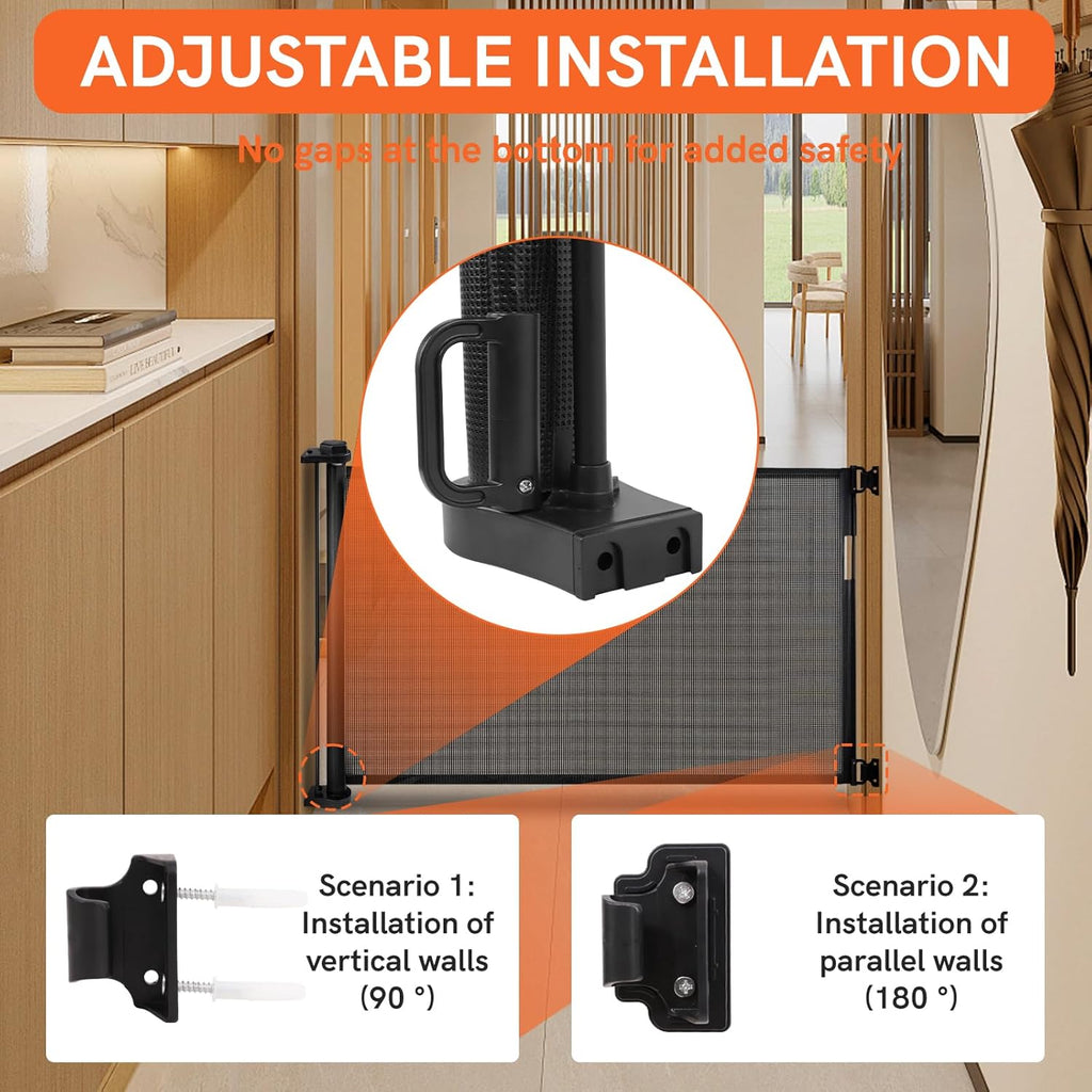 Extra-Wide Retractable Baby & Pet Gate, 31" Tall, Black G29639