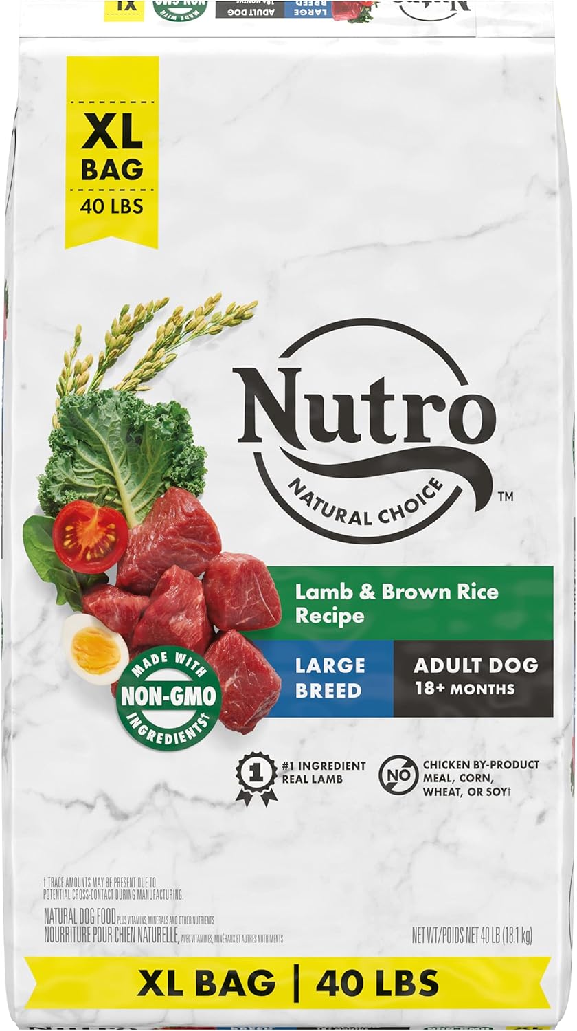 NUTRO NATURAL CHOICE Large Breed Adult Dry Dog Food, Lamb & Brown Rice Recipe, 40 lb. Bag