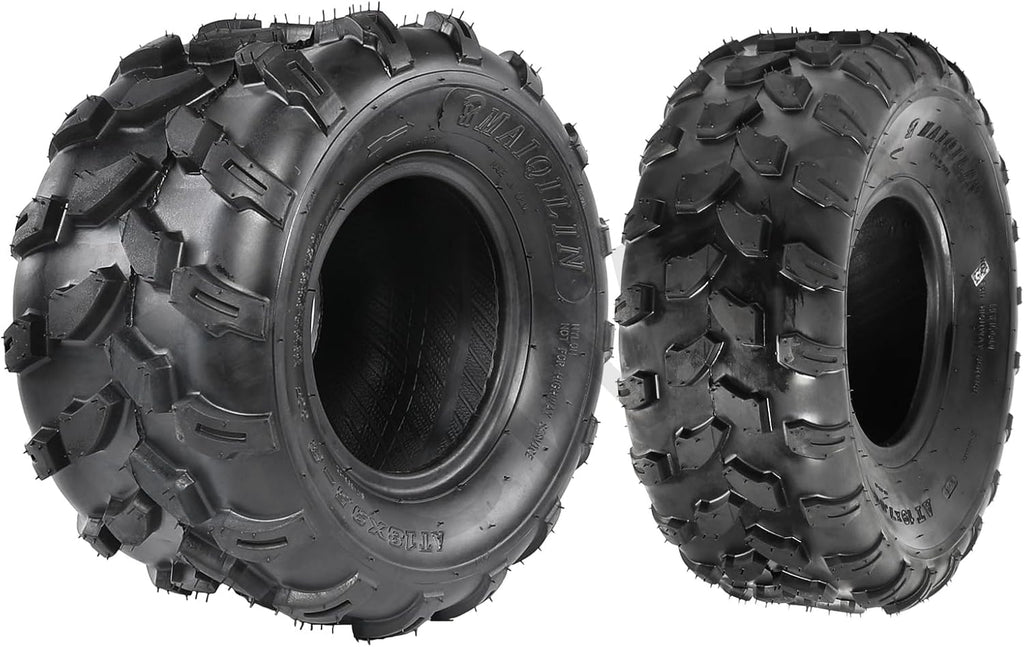 ATV Go Kart Quad Bike Tire Set - 19x7-8 Front & 18x9.50-8 Rear Tubeless Tires, Durable 4-Wheel Drive Off-Road Performance for Adventurous Riders