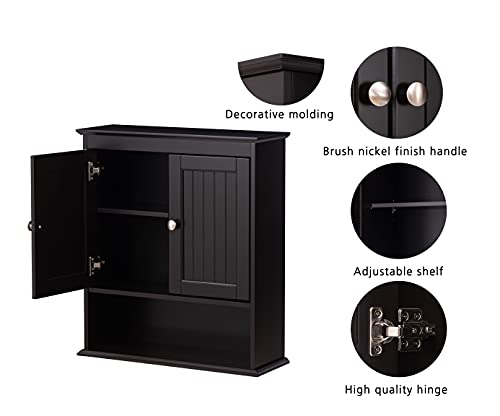 Spirich Bathroom Wall Cabinet with Doors, White A10165