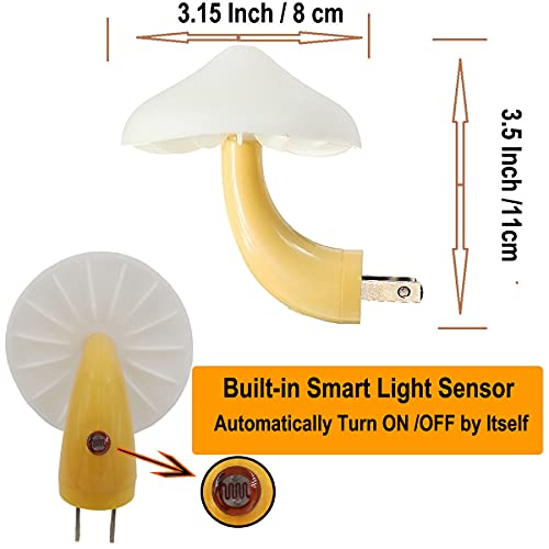 AUSAYE 5Pack Sensor LED Night Light Plug in Mushroom Lamp for Bedroom G797882