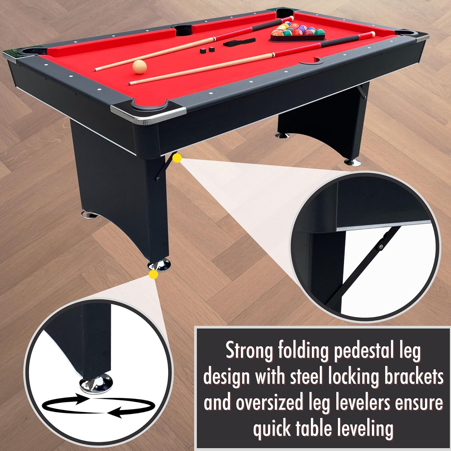 6 FT Portable Pool Table Set with Accessories A7971