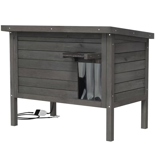 GDLF Outdoor Feral Cat House Heated Cat Shelter with All-Round Insulation Q5137